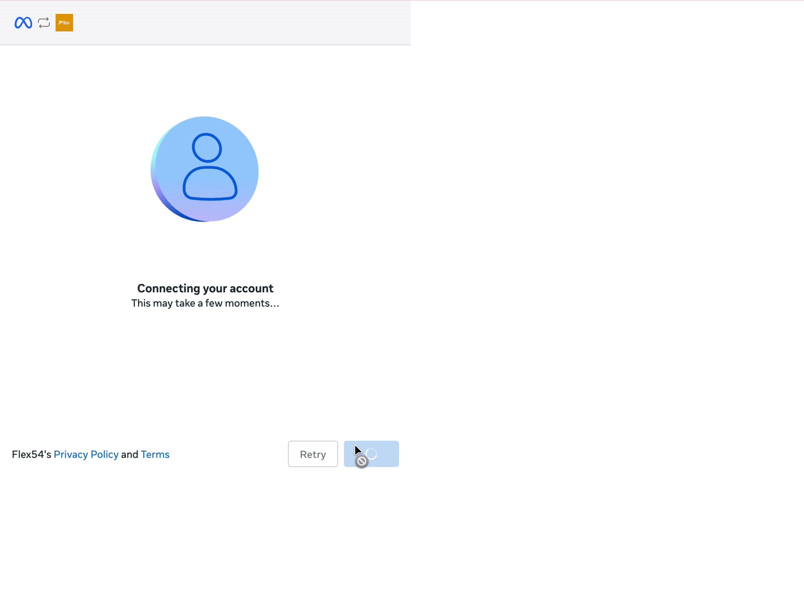 Meta connecting a WhatsApp account to Flex54